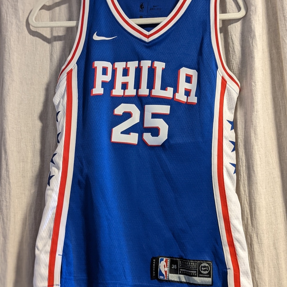 🏀 Ben Simmons 76ers Official NBA Nike jersey Philly Phila three white stars